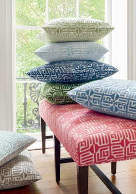 Thibaut Labyrinth Velvet in Spa Blue